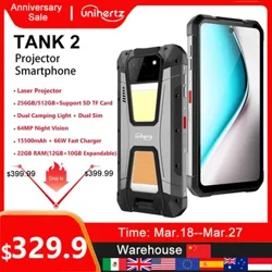 Unihertz 8849 rezervor 2 proiector rezistent la apă smartphone până la 256/512 GB Telefon mobil robust 64 MP Viziune super noapte Telefon 15500 mAh