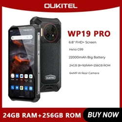 Oukitel WP19 Pro Robuuste Telefoon Helio G99 Mobiele Telefoon 22000mAh 24GB 256GB Smartphone 64MP Camera 120Hz Mobiele Telefoon