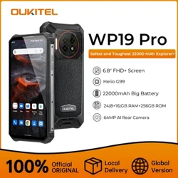 Oukitel WP19 Pro Rugged 22000mAh Battery 24GB 256GB 64MP Til Camera 120Hz Helio G99 33W Fast Charge