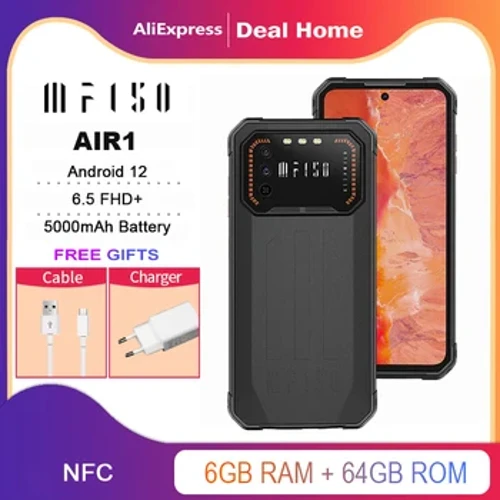 IIIF150 Air1 Rugged NFC Smartphone 6.5" FHD+ Display 5000mAh Android 12 Simu ya rununu ya mkononi 20MP+2MP Macro Kamera ya Kiganjani