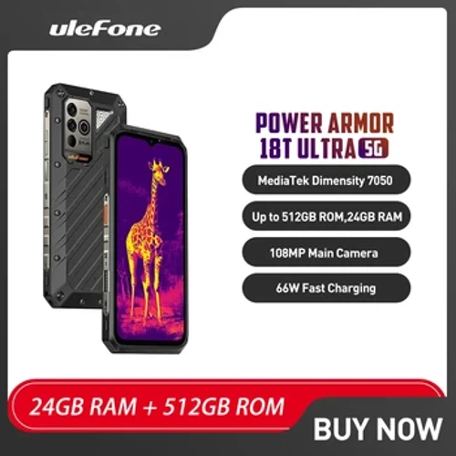Versione globale Ulefone Power Armor 18T Ultra 5G Telefono robusto Thermal Imaging 12GB 512GB Smartphone Android 108MP 9600mAh 66W NFC