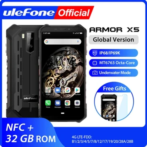 Ulefone Armor X5 MT6763 Octa core ip68 Smartphone robusto impermeabile Android 9.0 Telefono cellulare 3 GB 32 GB NFC 4G LTE Telefono cellulare