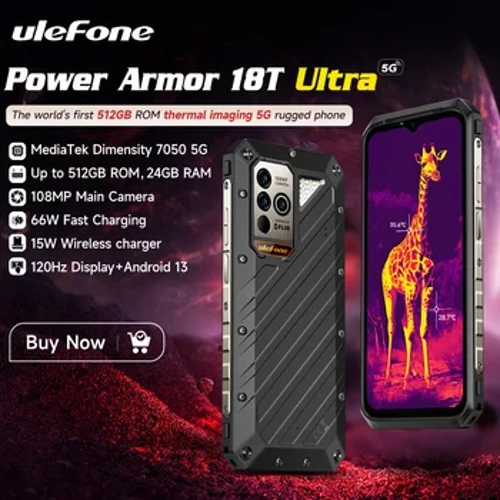 [World Premiere] Ulefone Power Armor 18T Ultra 5G Rugged Telefon 512GB ROM + 24GB RAM Termal ImagingCamera FLIR® smartfony