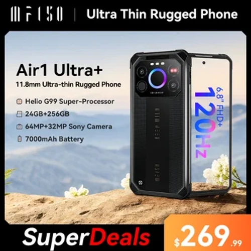 [World Premiere] IIIF150 Air1 Ultra+ Rugged Smartphone 6.8' FHD+ 12GB 256GB 7000mAh Ultra-thin Rugged 120Hz G99 64MP ifoni