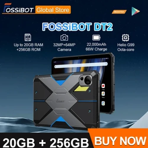 Fossibot DT2 20 GB+256 GB Rugged Tablet 10,4 palca PC Tablety 22000MAH 66W Rýchly náboj 64 MP Helio G99 OCTA Core 4G LTE Android 13