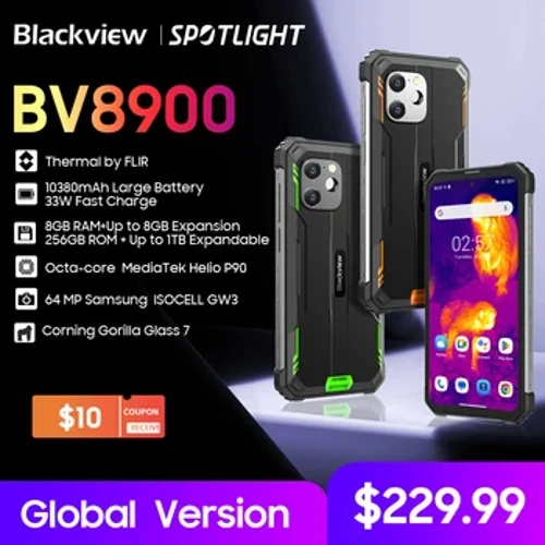 [Dünya Prömiyeri] Blackview BV8900 Sağlam Akıllı Telefon Android 13 6.5 '' Ekran 16 GB 256 GB Helio P90 Cep Telefonu Termal Cep Telefonu