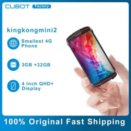 Cubot Kingkong Mini 2 Robust Smartphone 4 tommer QHD Display 3GB+32GB 13MP kamera Android 10 Dual SIM 4G Vandtæt mobiltelefon