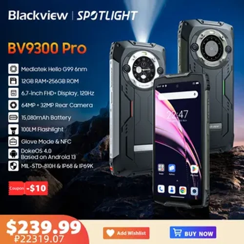 [Première mondiale] Blackview BV9300 PRO Smartphone robuste Helio G99 Android 13 téléphone portable 8 Go 12 Go de RAM, téléphones portables à double affichage