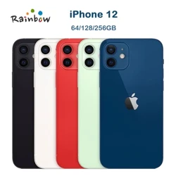 Alkuperäinen iPhone 12 5G 64GB/128GB/256GB LTE-matkapuhelin IOS A14 Bionic Hexa Core 6,1" Dual 12MP Face ID e-Sim 4GB RAM NFC