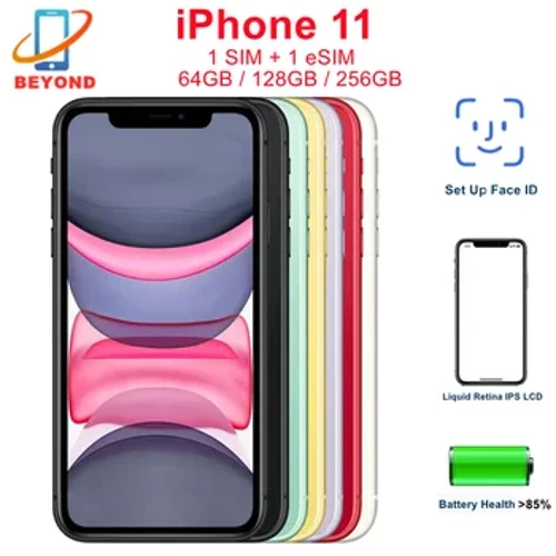 Apple iPhone 11 64/128/256GB 6,1" Γνήσιο Liquid Retina IPS LCD FACE ID A13 Γνήσιο ξεκλείδωτο 4G LTE 95% Νέο κινητό τηλέφωνο