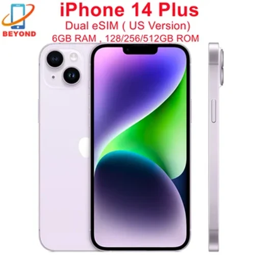 Apple iPhone 14 Plus Dual eSIM 128/256/512 GB ROM 6 GB RAM 6,7 "Oryginalny Super Retina OLED Face ID NFC A15 5G 98% Nowy oryginał