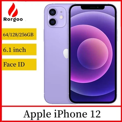 Apple iPhone 12 64 GB/128 GB/256 GB ROM sbloccato Telefono cellulare Face ID 6.1" Schermo OLED A14 Chip bionico Fotocamera da 12 MP 12 Smartphone 5G