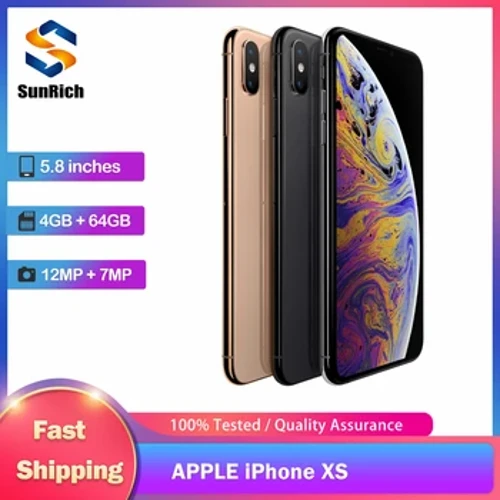 Oriģinālais atbloķēts Apple iPhone XS 4G mobilā tālruņa sejas ID NFC 5,8 collu 4 GB RAM 64 GB/256/512 GB ROM 12 MP+7 MP A12 seškodolu viedtālrunis