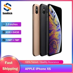 Asli Dibukak Apple iPhone XS 4G Ponsel Face ID NFC 5.8" 4GB RAM 64GB/256/512GB ROM 12MP + 7MP A12 Hexa-Core Smartphone