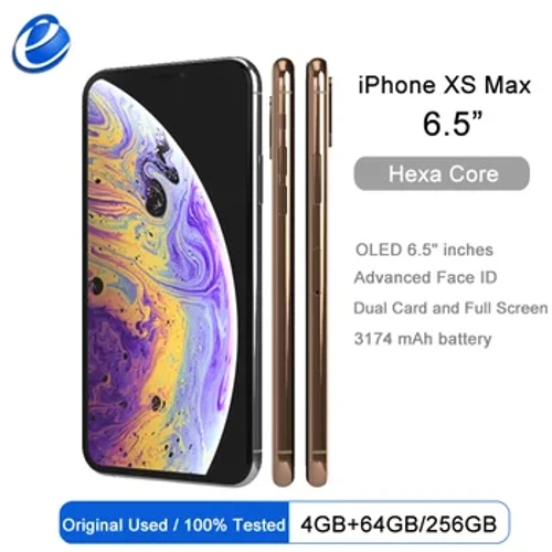 Telefono smartphone originale sbloccato per iPhone XS Max 256G da 6,5 ​​pollici RAM 4 GB ROM 64 GB/256 GB con doppia scheda e schermo intero
