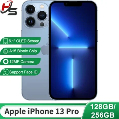 Apple iPhone 13 Pro 128 GB/256 GB ROM Odblokowany ekran OLED 6,1 cala 2532 x 1170 A15 Bionic Chip Face ID 12 MP Kamera NFC