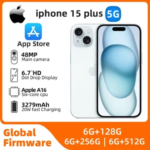 Apple iphone 15 plus 5G 6.7'' 6GB RAM 256GB/512GB ROM A16 Bionic Chip iOS 17 Tutti i colori in buone condizioni Telefono originale usato