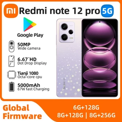 Xiaomi Redmi Note 12 pro Android 5G разблокирован 6,67 дюйма 8 ГБ ОЗУ 256 ГБ ПЗУ все цвета в хорошем состоянии Оригинальный использованный телефон