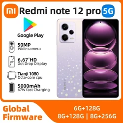 Xiaomi Redmi Nota 12 Pro Android 5G desbloqueado 6,67 polegadas 8 GB de RAM 256 GB ROM Todas as cores em boas condições Phone usada original