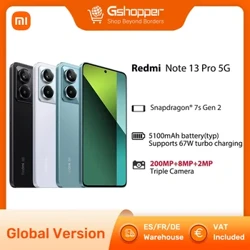 Fersiwn Byd-eang Xiaomi Redmi Note 13 Pro 5G Smartphone 6.67" 120Hz 1.5K AMOLED Arddangos 8G 128G Camera 12GB 256GB 200MP gyda NFC