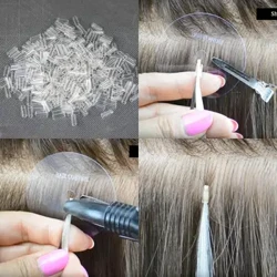 500 Pcs Rambut Ekstensi Cincin Heat Shrink Tabung Tanpa Perekat Tak Terlihat Ekstensi Rambut 2.5*10 Mm Fusion Aksesoris Rambut Alat