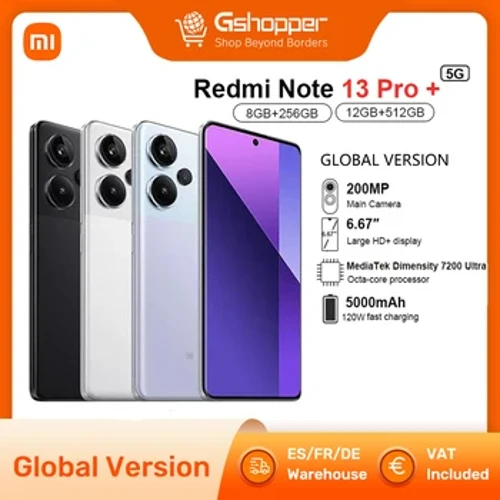 Xiaomi Redmi Note 13 Pro Plus 5G Глобальна версія Смартфон 120W HyperCharge MediaTek Dimensity 7200-Ultra 200MP OIS Камера NFC