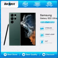 Samsung Galaxy S22 Ultra 5G S908U1 Simu ya mkononi Snapdragon 8 Gen 1 Octa Core 6.8" Dynamic AMOLED 108MP&40MP Simu mahiri ya MP40