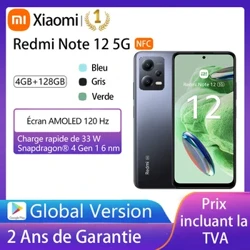 Xiaomi - Redmi Note 12 5G SmartPhone, NFC, 6GO / 128go, 'Amole FHD +, 120Hz, ®4, 33W çalt zarýad, 5000 mAh, Global neşir