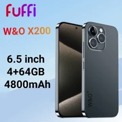 W&O-X200, Android viedtālrunis, 6,53 collas, 64 GB ROM 4 GB RAM, 4800 mAh akumulators, mobilie tālruņi, 5+13 MP kamera, divas SIM kartes, oriģinālie mobilie tālruņi