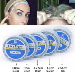 Cinta de peluca con malla frontal resistente al agua de 3 yardas, pegamento para peluca de encaje frontal, cintas adhesivas fuertes de doble cara para materiales de extensión de cabello