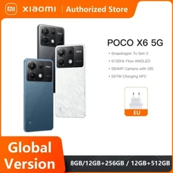 Smartphone POCO X6 5G versiune globală Snapdragon 7s Gen 2 120Hz Flow AMOLED Afișaj 64MP Cameră cu OIS 67W Turbo încărcare NFC