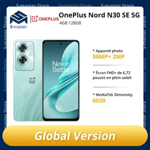 Algemene versie OnePlus Nord N30 SE 5G Smartphone MTK Dimensity 6020 6.72" FHD+ Display 5000mAh 33W SUPERVOOC 50MP Hoofdcamera