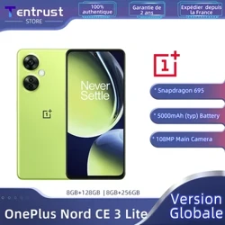 Algemene versie OnePlus Nord CE 3 Lite 5G Smartphone Leeuwebek 695 6,72 inch 120 Hz 5000 mAh 67 W SUPERVOOC 108 MP Hoofdcamera NFC
