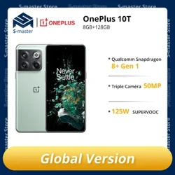 Leagan Domhanda OnePlus 10T 10 T 5G Smartphone 8GB 128GB Snapdragon 8+ Gen 125W SUPERVOOC 4800mAh 120 Hz Sreabhán AMOLED Taispeáin