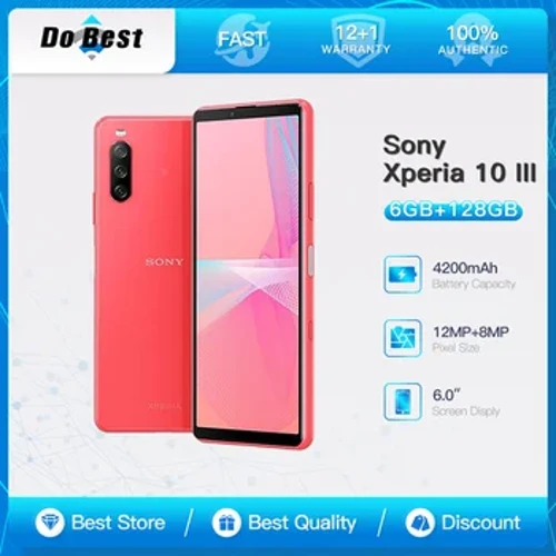 Telefono cellulare originale Sony Xperia 10 III JP/XQ-BT52 5G 6.0 '' 6 GB RAM 128 GB ROM SDM 690 Cellulare OctaCore SmartPhone