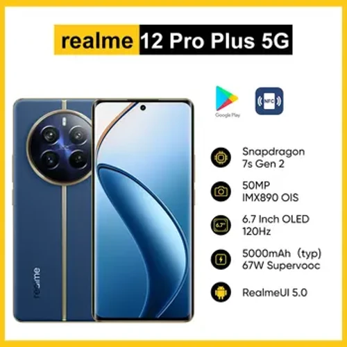 Originele Realme 12 Pro Plus 5G Smartphone 64MP Periscoop Portretcamera 50MP Sony IMX890 OIS Camera Leeuwebek 7s Gen 2
