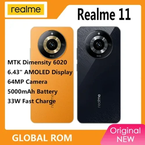 Realme 11 MTK Dimensiwn 6020 OTA 5G Smartphone 5000mAh 33W Tâl Cyflym 64MP Camera 6.43 Modfedd AMOLED