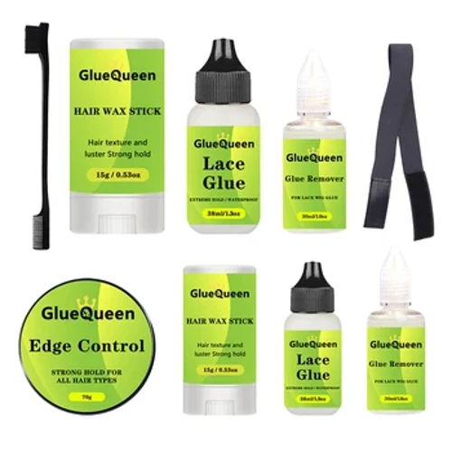 Spëtzefront Perücke Klebstoff Waasserdicht Schmelzband Wax Stick Fir Perücke Rand Kontroll mat Hoer Pinsel Klebstoff Remover Perück Installatioun Kit