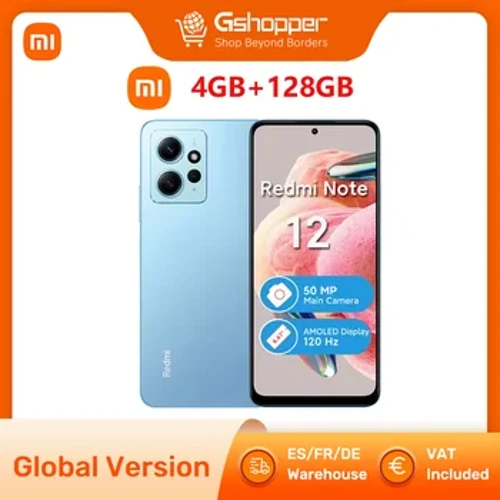 Xiaomi Redmi Note 12 4G Smartphone Global versjon 6.67 "120Hz AMOLED Display 50MP Camera 33W Fast lading 5000mAh batteri