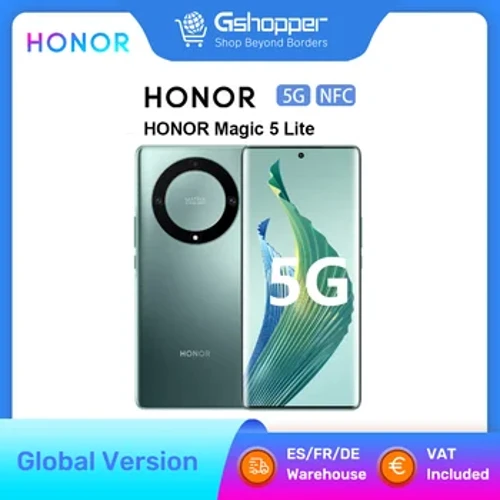 Global Versioun HONOR Magic 5 Lite 5G Smartphone HONOR X9a 6.67 Zoll 120Hz AMOLED Display 64MP Kamera 5100mAh 40W Handyen