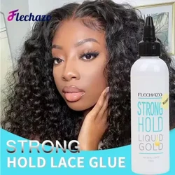 Flechazo Strong Hold Liquid Gold Spëtzeparuik Klebstoff 100ml Glueless Spëtzeklebstoff Gel Hoerverbindungskleb fir Perücken an Hoersystemer