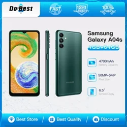 Original Samsung Galaxy A04s A047F 4G Mobile Phone Dual SIM 6.5'' 4GB RAM 128GB ROM Triple Cameras Octa-Core Android Cell Phone