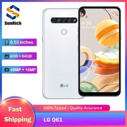 Original LG Q61 LMQ630N 4G Mobile Phone 6.53'' IPS LCD Display 4GB RAM 64GB ROM 48MP+8MP+5MP+16MP Octa-Core Android SmartPhone