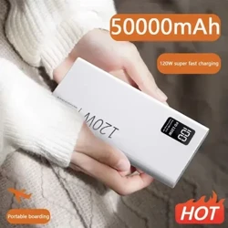 120W Power Bank med høy kapasitet 50000mAh Hurtiglading Powerbank bærbar batterilader for iPhone Samsung Huawei