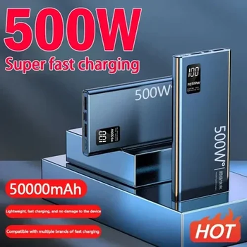 Bagong Power Bank 50000mAh 500W Dual Port Super Fast Charging Portable External Battery Charger Para sa iPhone Xiaomi Huawei Samsung