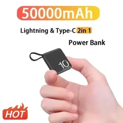 50000mAh Power Bank Mini Supersnabb laddning Bärbart externt batteripaket Powerbank reservbatterier för iPhone 14 Samsung Xiaomi