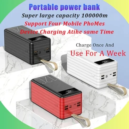 65W Ngoài Trời Power Bank Sạc Nhanh Di Động Sạc Pin Ngoài Dung Lượng Cực Lớn 100000MAh Cho IPhone Xiaomi Huawei