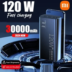 Xiaomi 120W suure võimsusega Power Bank 30000mAh kiirlaadimine Powerbank kaasaskantav akulaadija iPhone'i Samsung Huawei jaoks