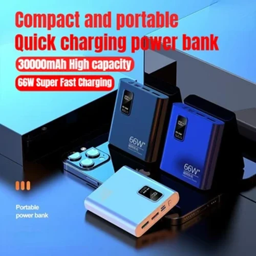 30000mAh PD 66W Super Fast Charging Power Bank HD Digital Portable Charger Battery Offt
