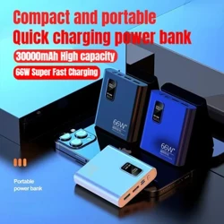 30000mAh PD 66W Supersnel opladen Power Bank HD Digitale draagbare oplader Externe batterij voor Apple iPhone Xiaomi Universeel